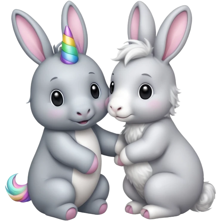 A unicorn elephant and rabbit together emoji