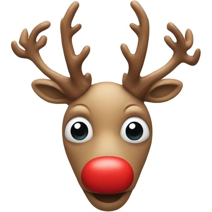 Face with red nose and antlers  emoji