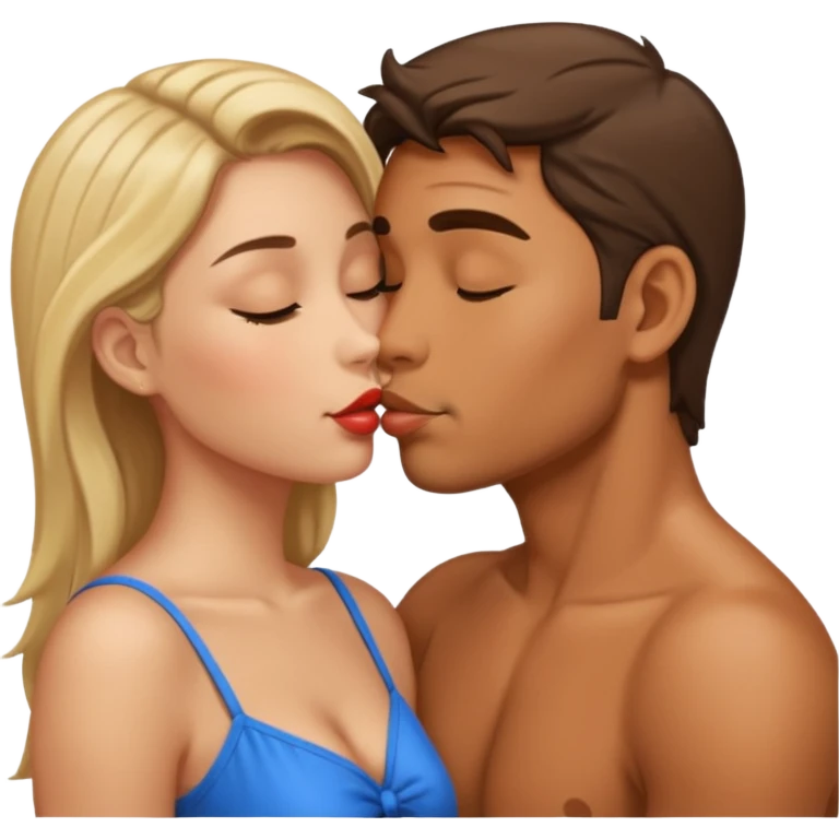 a man and a woman kissing emoji