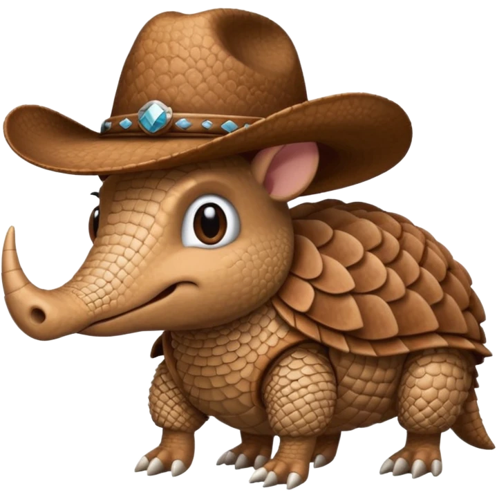 armadillo with cowboy hat team logo  emoji
