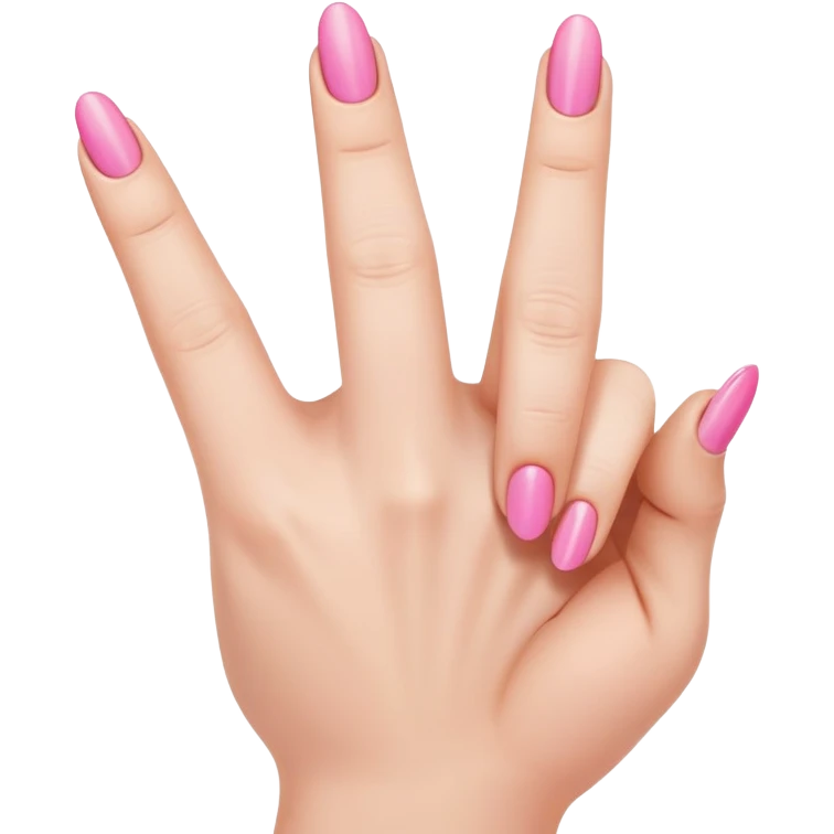 Perfectly manicured pink nails middle finger flipping someone off emoji