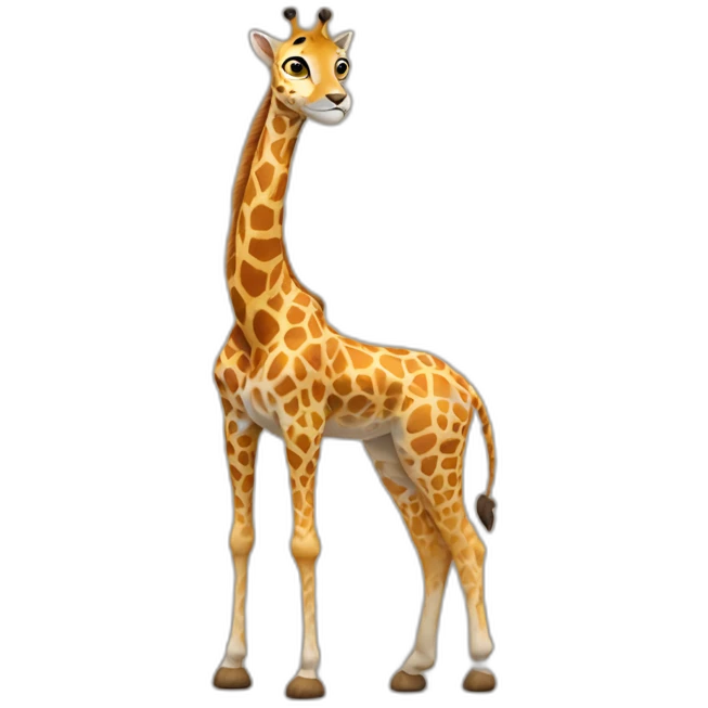 Un chat sur une girafe emoji
