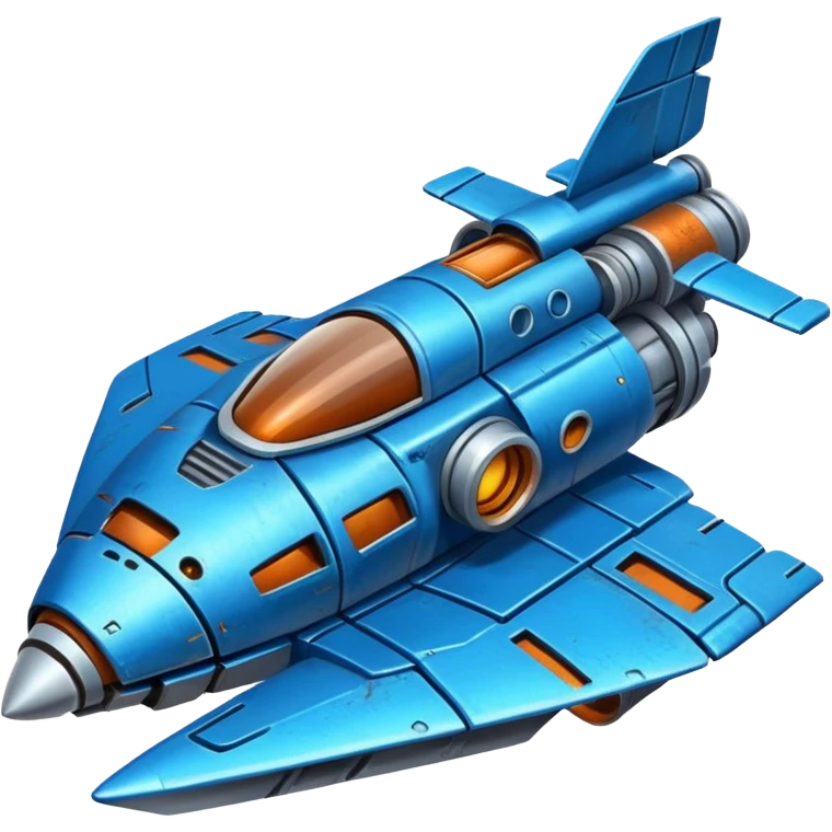 blue futuristic scrap spaceship  emoji