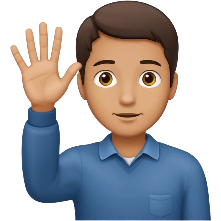 man saying wait, open hand reaching out emoji