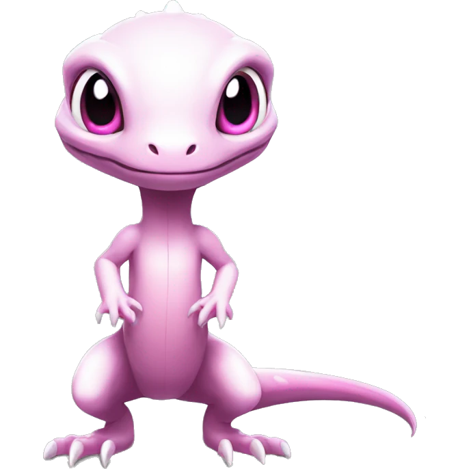 White, Shiny, Chibi, White, Pink eyes, Anthro-Sona-Lizard-Alien-Salazzle-Fakémon, Full Body emoji