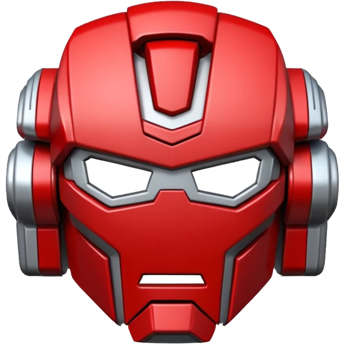 Autobot insignia emoji, metallic red and silver, stylized emoji