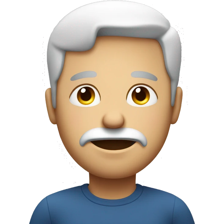 White short Bold man with big stomach pinching his eyes towards the camera  emoji