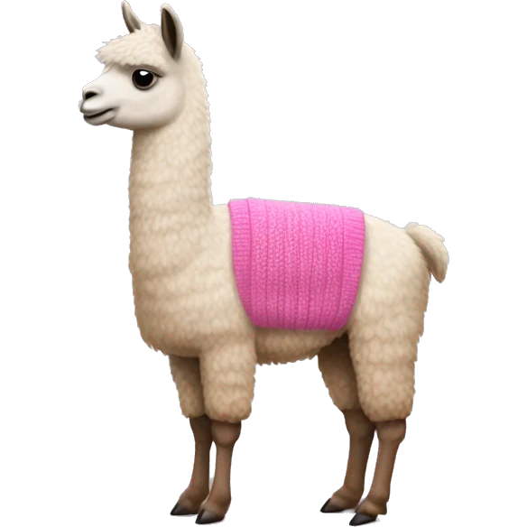 Llama  showing full body wearing a pink sweater emoji