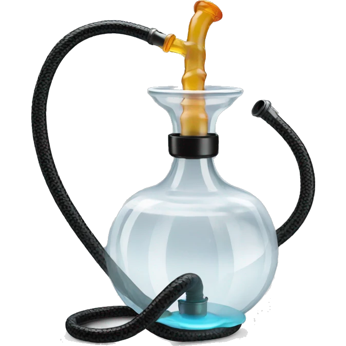 clear glass hookah with black hose emoji
