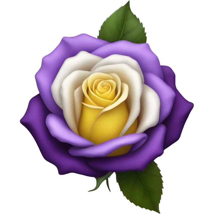yellow white purple and black rose emoji