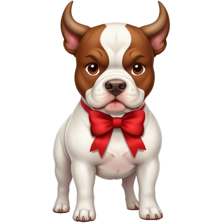 American bull xxl dog with bow emoji