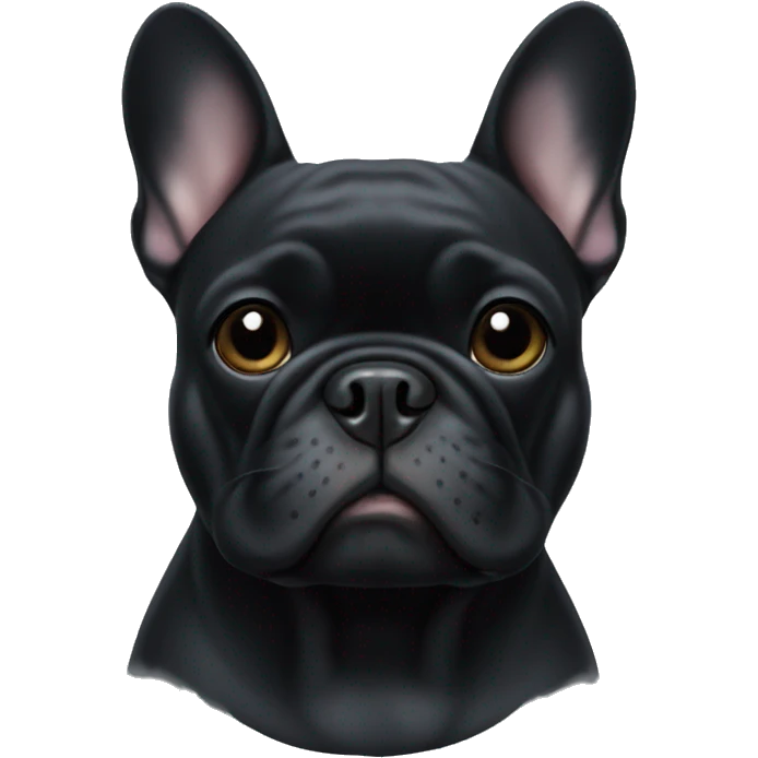 An all-black French bulldog emoji