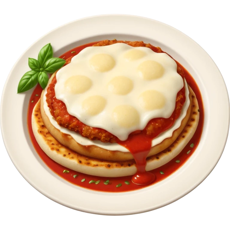 chicken parmesan on a dish emoji