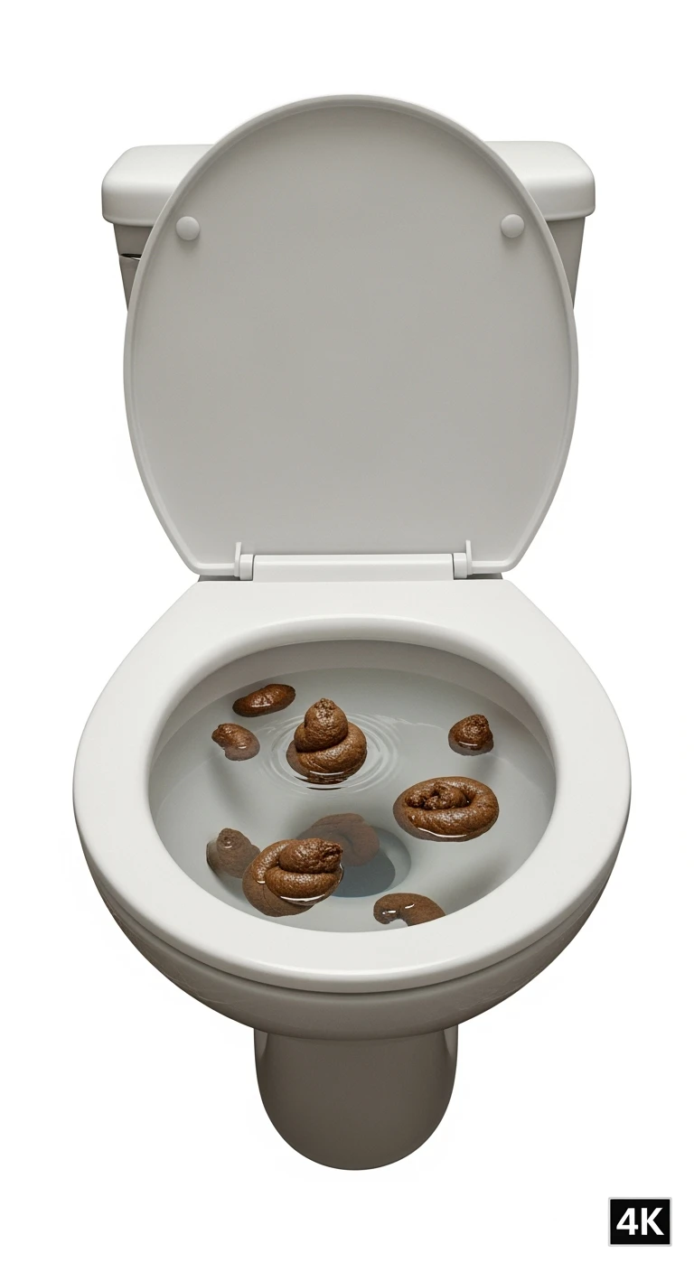 WC CON ALL'INTERNO DELLE FECI DI ANIMALE CHE GALLEGGIANO NELL'ACQUA, REALISTICHE
IPERREALISTICO 4K, SFONDO BIANCO emoji