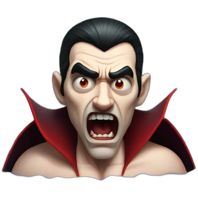 angry dracula in a pool hyperrealistic emoji