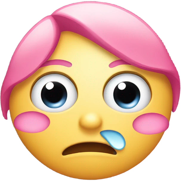 pink crying and laughing emoji emoji