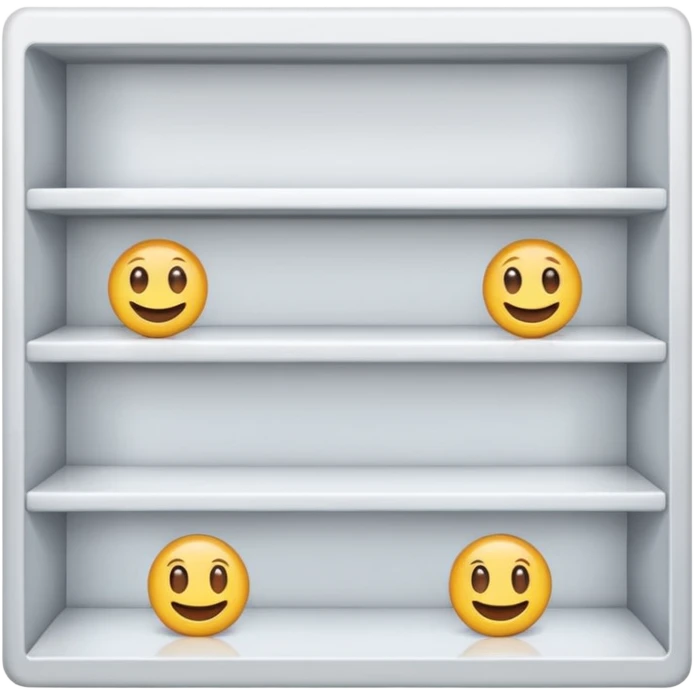 emoji of open magazine, inside the magazine there are illustrated empty shelfs emoji