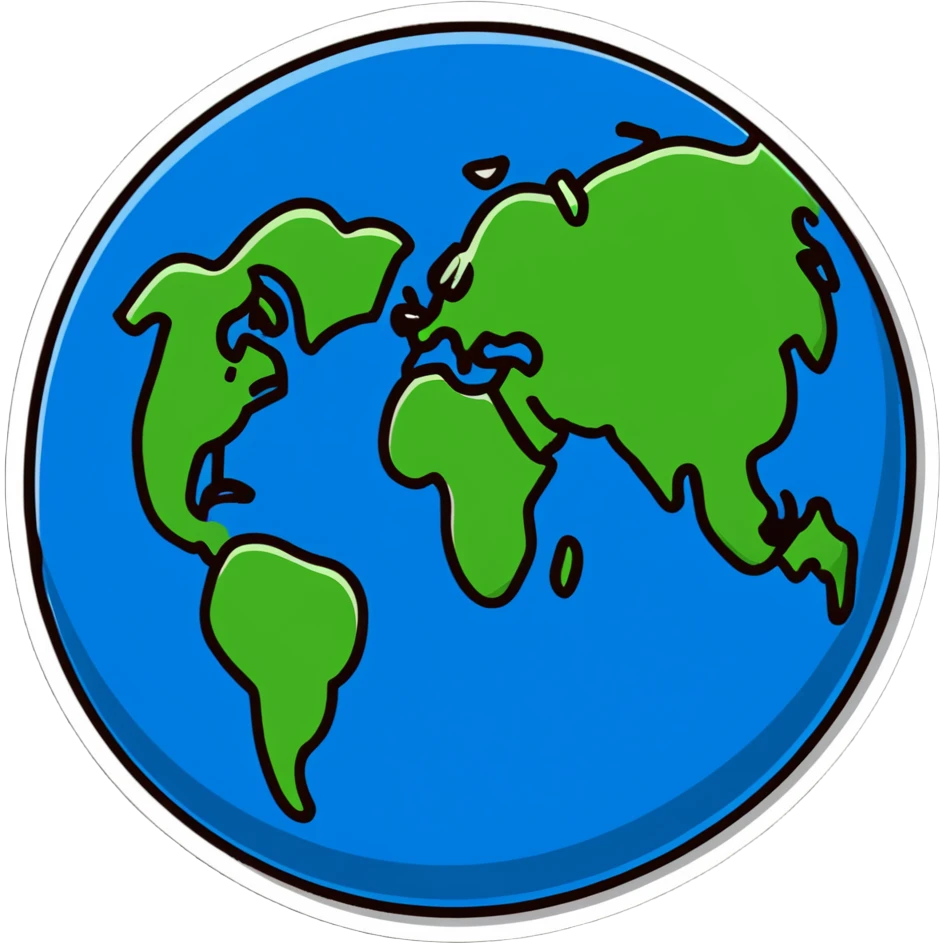 Globe of Earth with landmasses forming the number 812 emoji