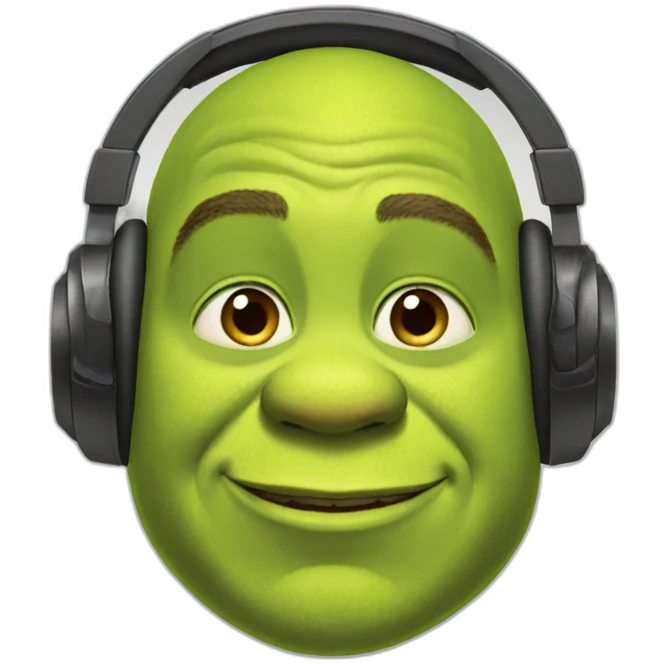 shrek with headphones emoji