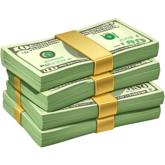 stack of cash money, dollar bills emoji