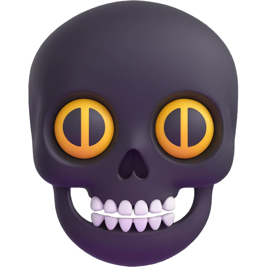 happy emoji face with skull-shaped eyes emoji