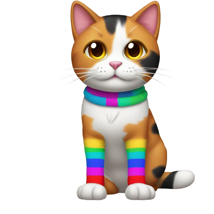 calico cat wear tube socks emoji