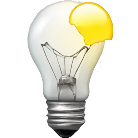Broken lightbulb thought emoji