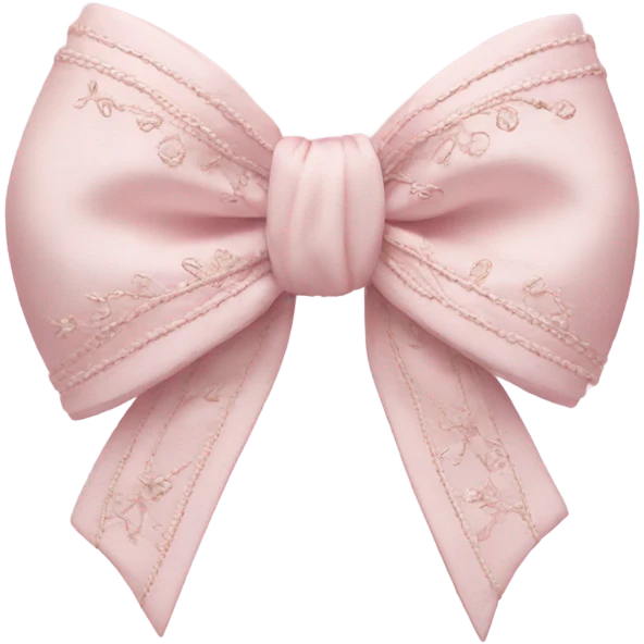 Soft pink bow with embroidery  emoji
