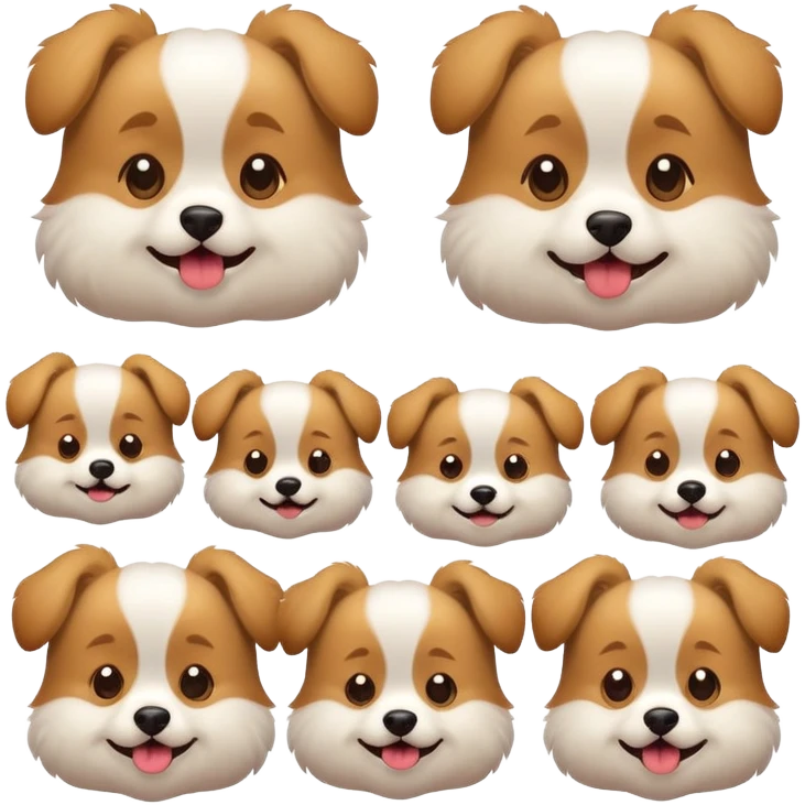 Cute dog showing many emotions emoji