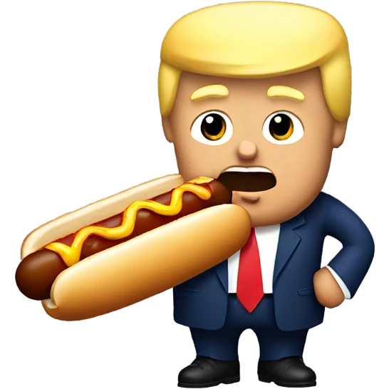 Trump eating a hot dog emoji