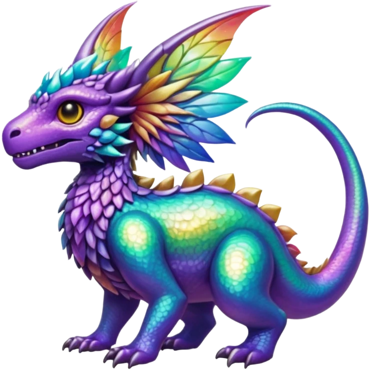 Epic complex iridescent aesthetic-Fakémon-creature-scenery emoji