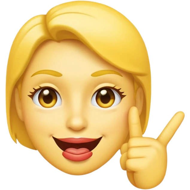 yellow face placing an index finger over pursed lips while winking and nodding emoji
