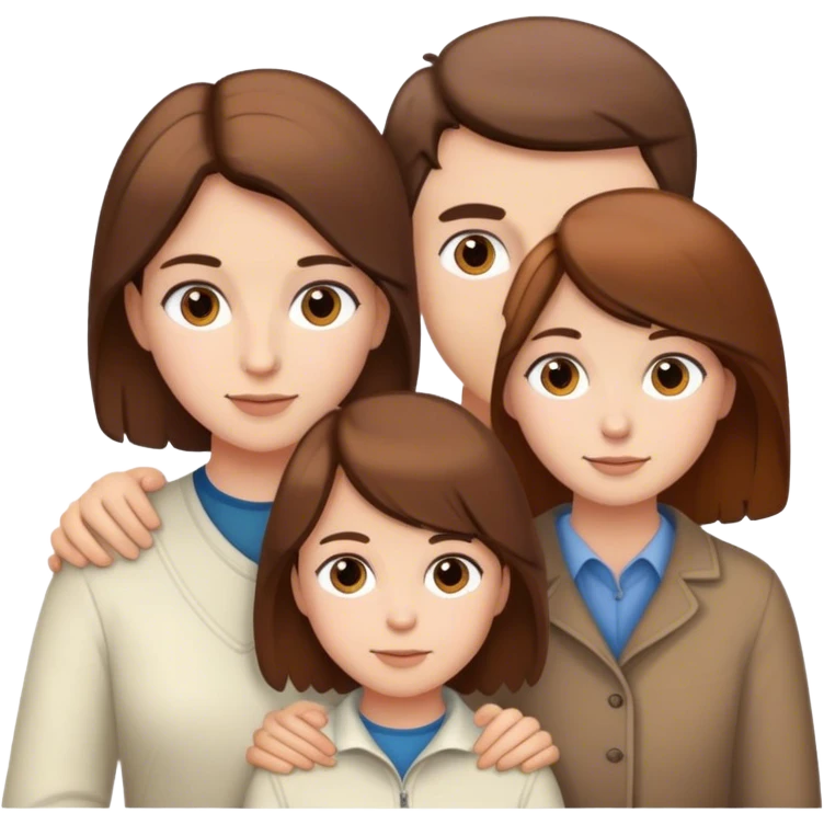 White Canadian family with brown hair NO BLACK PEOPLE emoji