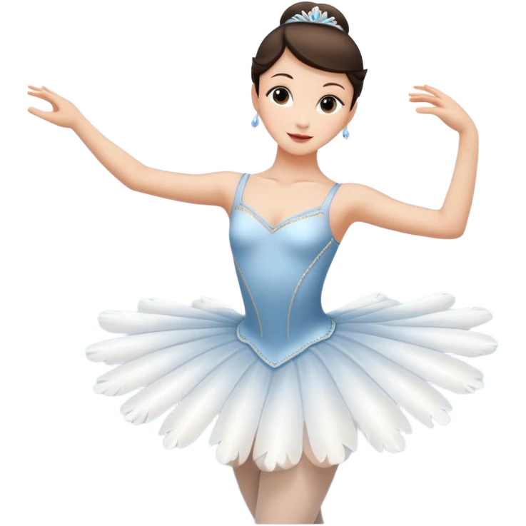Brunette ballerina dancing swan lake emoji