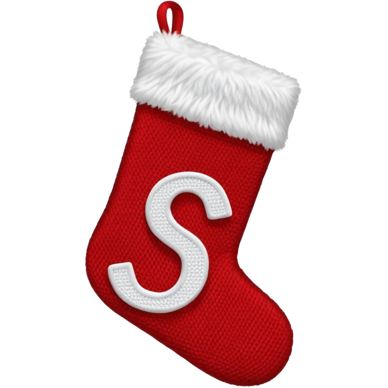 Christmas sock with white "S" logo emoji