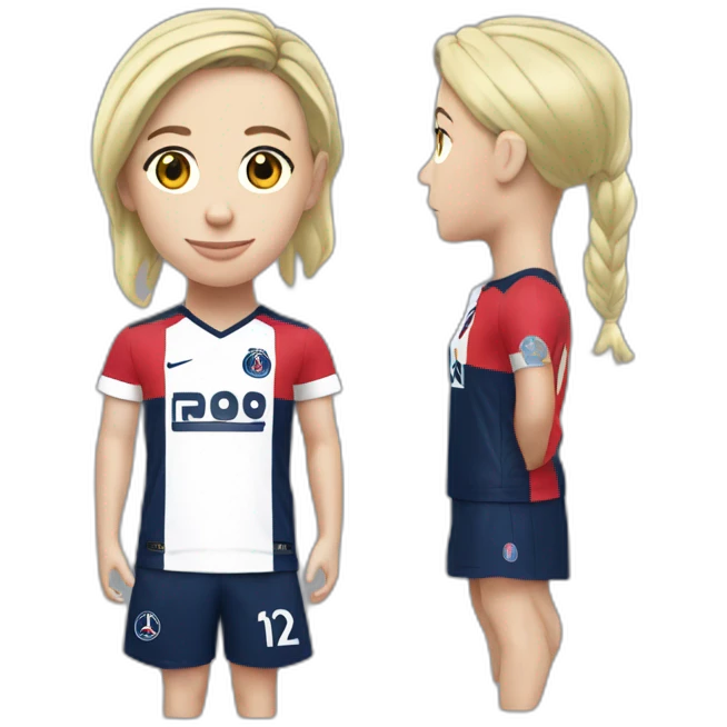 marine le pen head with psg home kit emoji