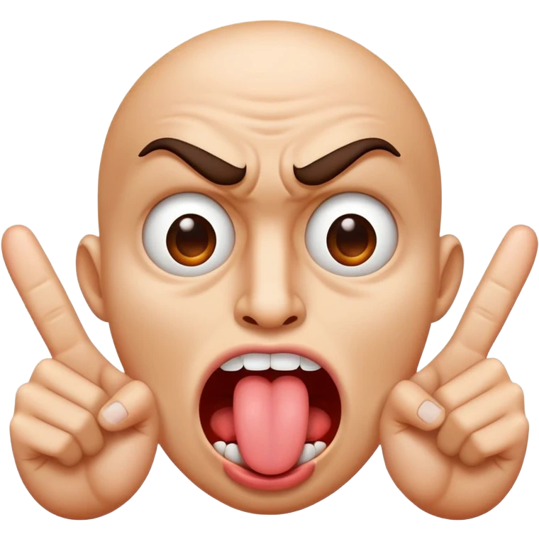 face with middle fingers for eyes and a crazy, intense tongue emoji