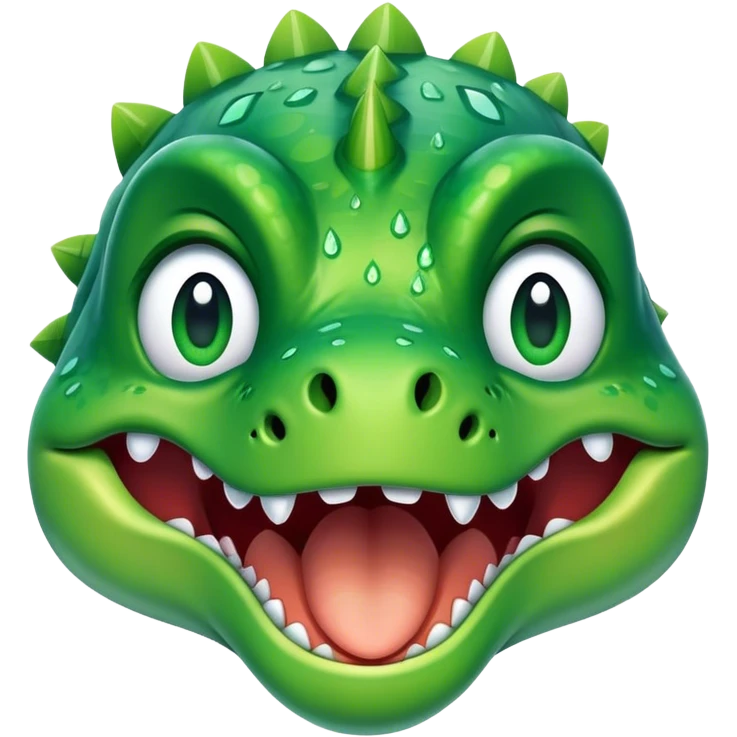 face of a dinosaur crying out loud with tears emoji