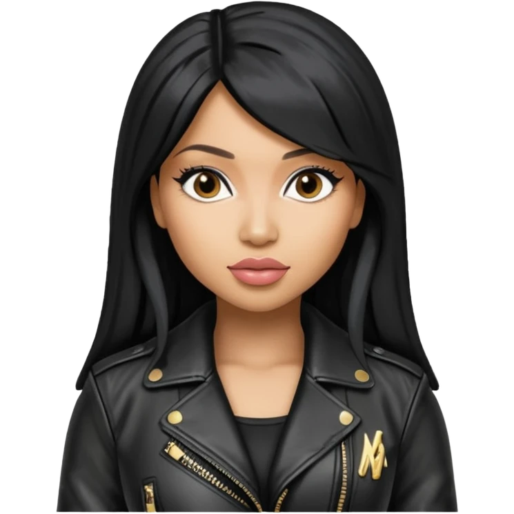 Nicki Minaj wear leather jacket emoji