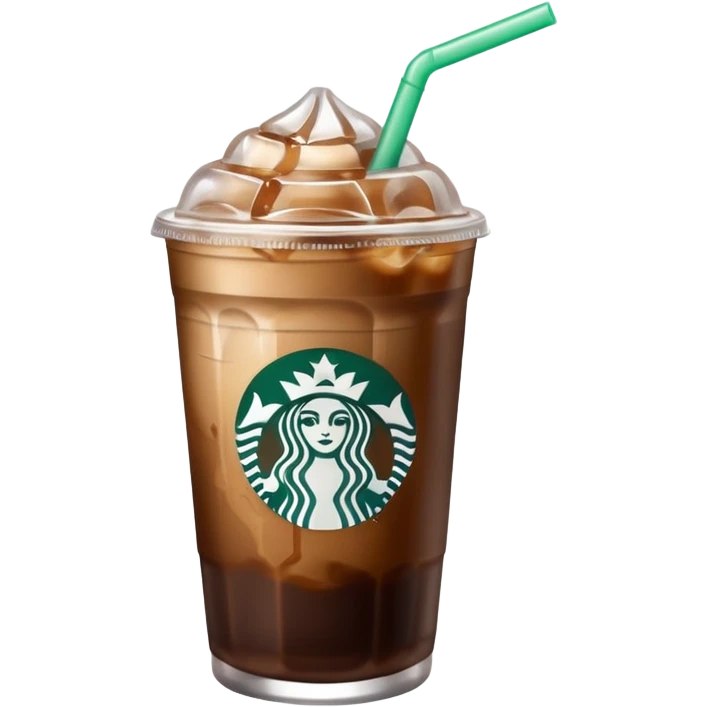 Starbuck ice coffee with ice cubes emoji