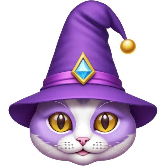 violet cat in magic hat emoji