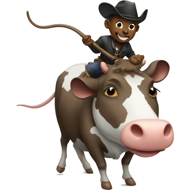 A rat riding a cow emoji