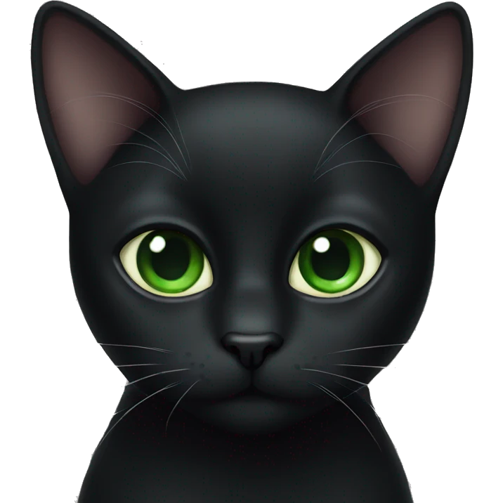 Black cat with green eyes emoji