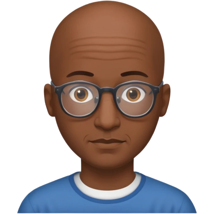 Bald moroccan man with glasses skinny emoji