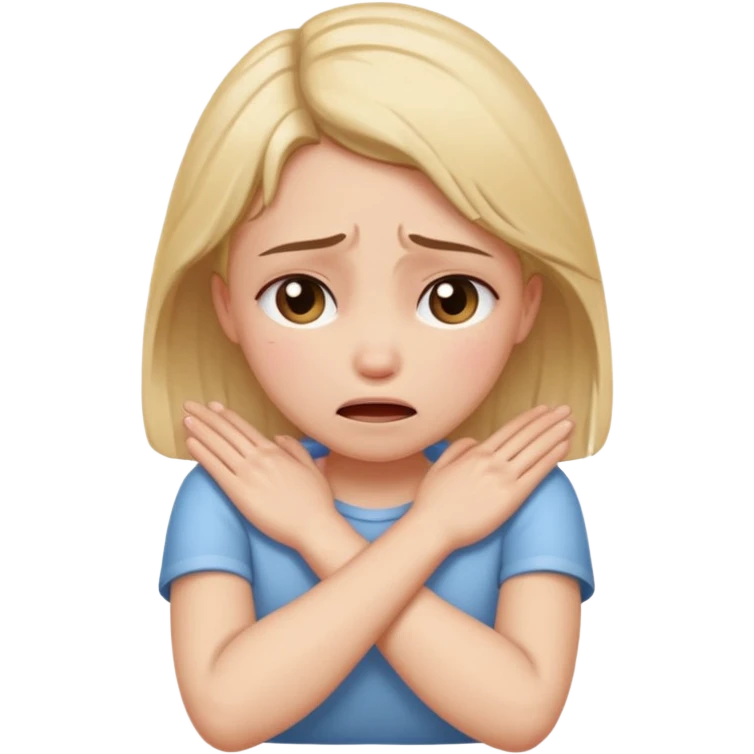 arms crossed holding neck crying girl emoji