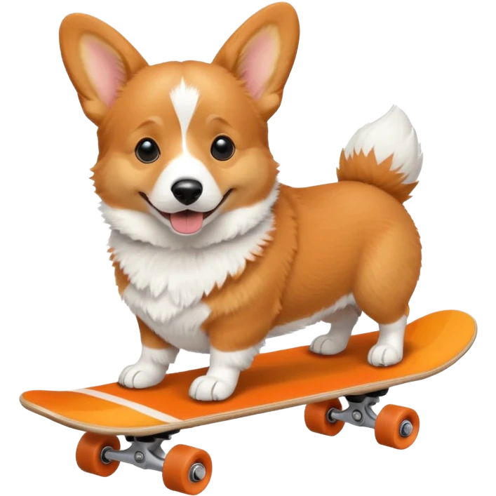 Corgi skateboarding emoji