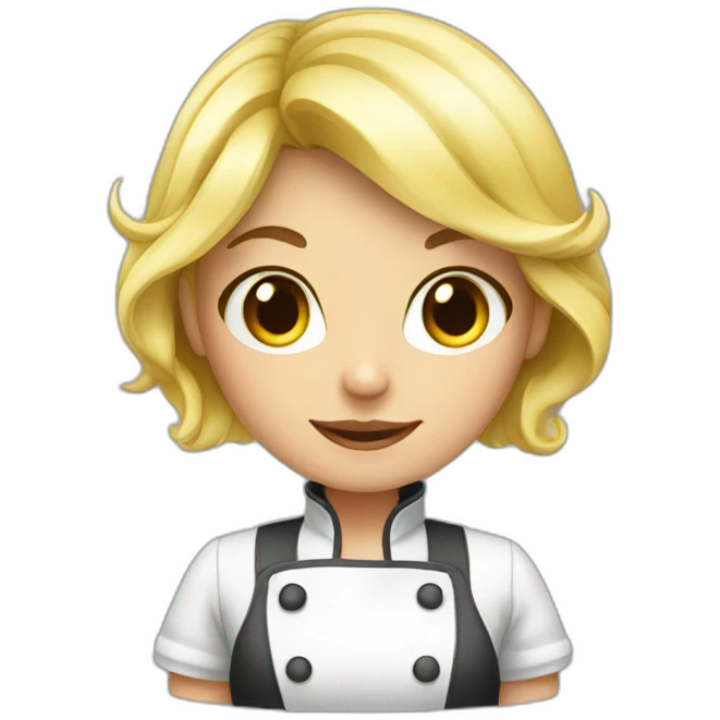 blonde girl dressed as a cooker emoji