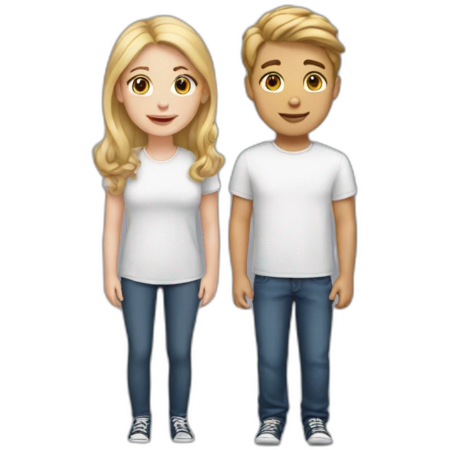 two white girls two white boys emoji