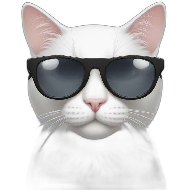 Black white cat with sunglasses  emoji
