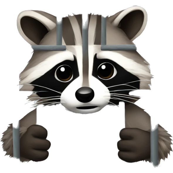 Raccoon in a prison emoji